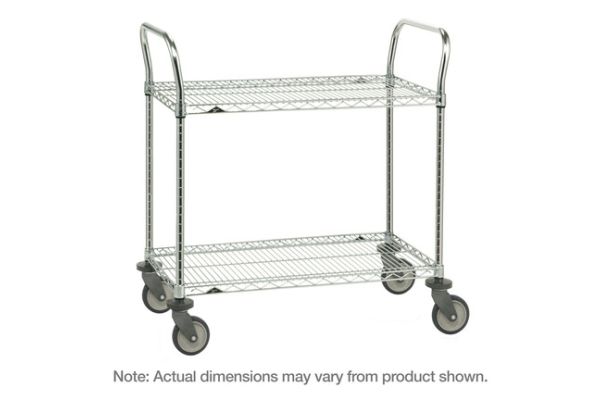 Metro SP series 2-Shelf and 3-Shelf Utility Carts with Stainless Steel Wire Shelves