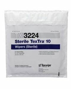 TX3224 Sterile TexTra 10 9"x9" sterile polyester wipers