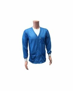 ESD Anti-Static Jacket with Lapel Collar and Knit Cuffs