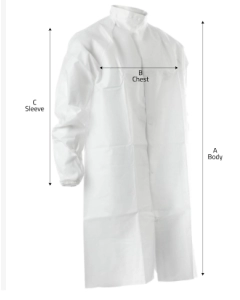 AlphaPro AlphaGuard Frocks with: Raglan Sleeves, Elastic Wrist, Snap close