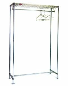 Cleanroom Gowning Rack with Wire Shelving Components - Hanger Tube