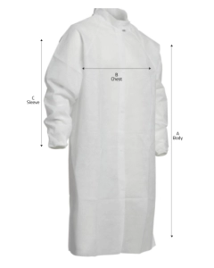 AlphaPro GenPro Frocks with: Raglan Sleeve, Elastic Wrist, Snap Close