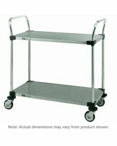 Metro MW Series 2-Shelf Utility Cart with Stainless Steel Solid Shelves