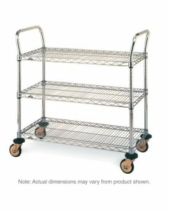 Metro MW Series Utility Cart with 3 Wire Shelves