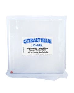 Nova-Tech Cobalt Blue Cleanroom Wipers, Sterile, 9x9