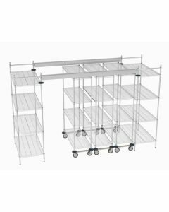 Metro Top-Track Overhead Track Shelving Complete Kit with Super Erecta Chrome Wire Shelves