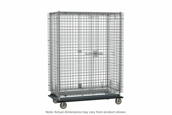 Metro qwikSLOT Heavy-Duty Mobile Security Shelving Unit, Chrome