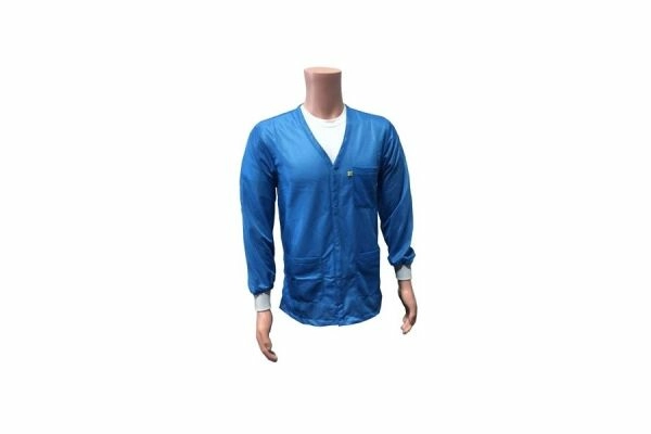 ESD Anti-Static Jacket with Lapel Collar and Knit Cuffs