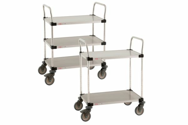 Metro Super Erecta Stainless Steel Solid 2-Shelf and 3-Shelf Lab Utility Carts