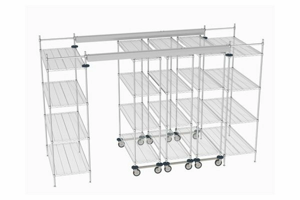 Metro Top-Track Overhead Track Shelving Complete Kit with Super Erecta Chrome Wire Shelves